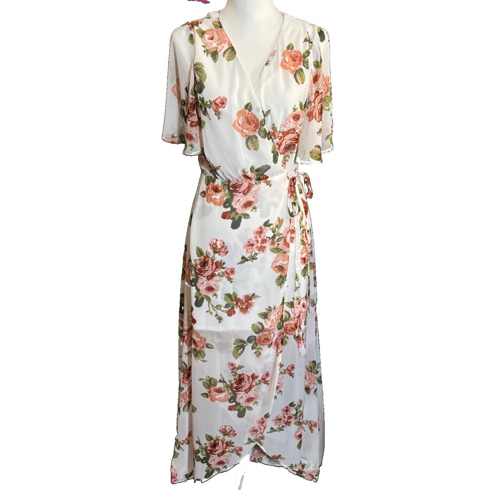 Show Me Your Mumu Large Marianne Wrap Maxi Floral Dress in Rosie Posie Romantic - Picture 7 of 8